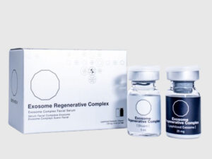 BENEV ERC exosome box with the exosome and hyaluronic acid dilutant vials in front of the box at Rejuvience Med Spa Scottsdale